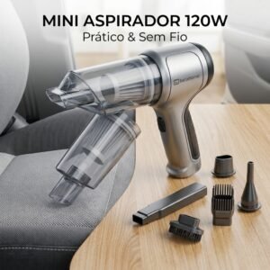Leia mais sobre o artigo Mini Aspirador de Pó Portátil 120W com Soprador Vale a Pena? Análise Completa