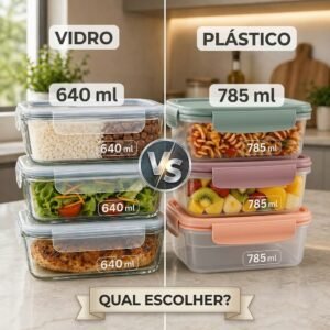 Leia mais sobre o artigo Pote Hermético de Vidro ou Plástico Qual Escolher? Comparativo Completo