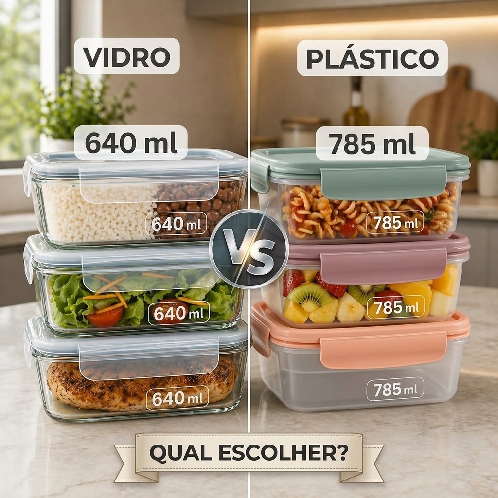 Leia mais sobre o artigo Pote Hermético de Vidro ou Plástico Qual Escolher? Comparativo Completo